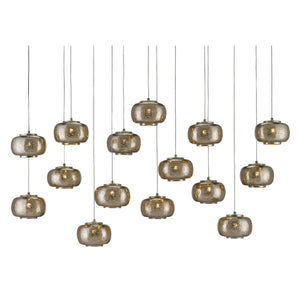 Pepper Rectangular 15-Light Multi-Drop Pendant