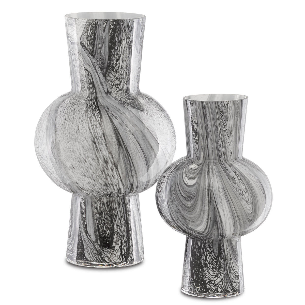 Stormy Sky Glass Vase Set of 2