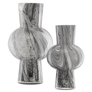 Stormy Sky Glass Vase Set of 2