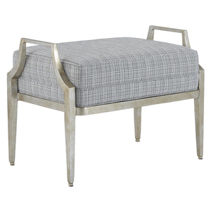 Torrey Tuxedo Silver Ottoman