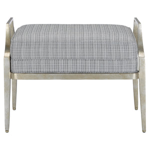 Torrey Tuxedo Silver Ottoman