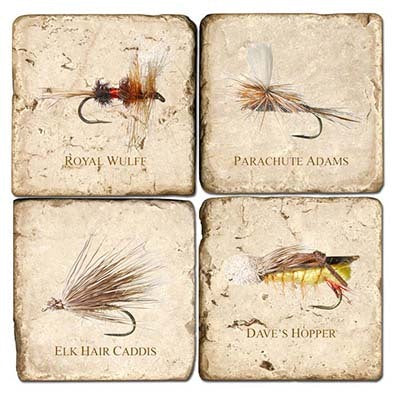 Fresh Water Flies Coasters - Set of 4