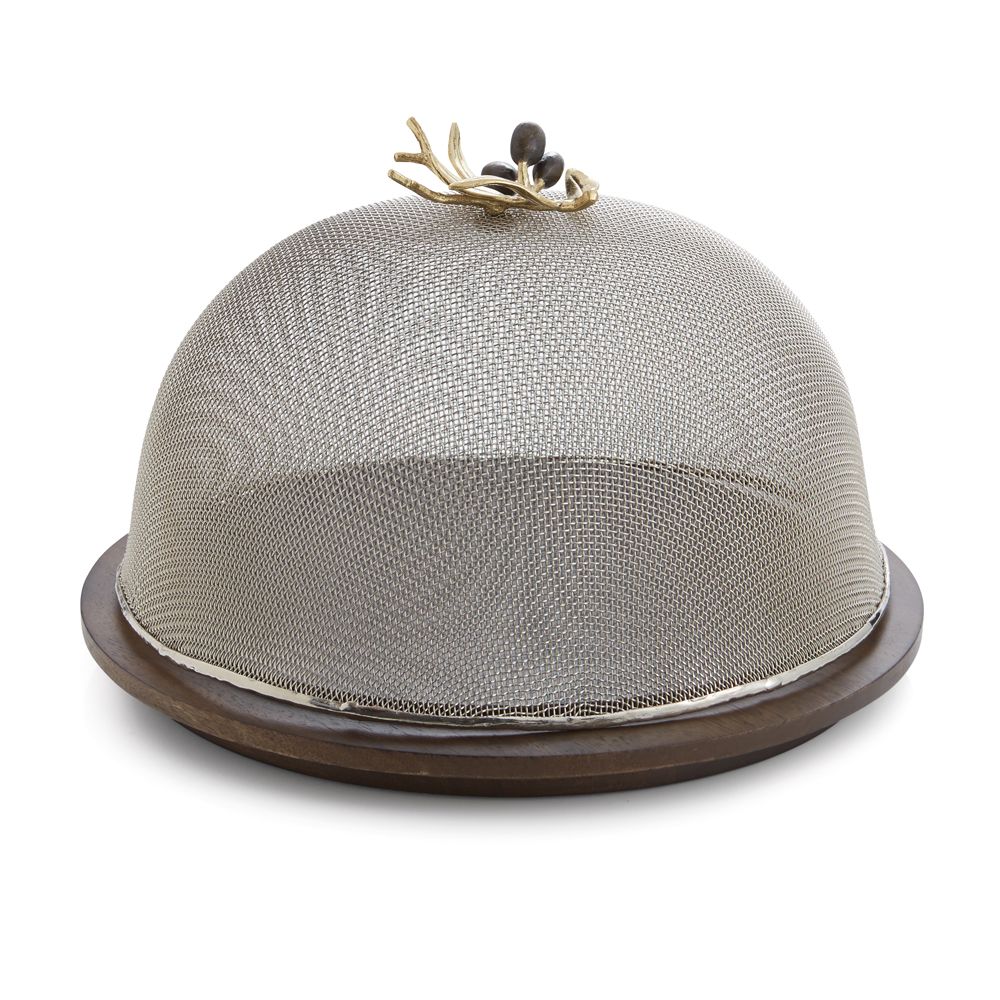 Olive Branch Mesh Dome w/ Wood Base