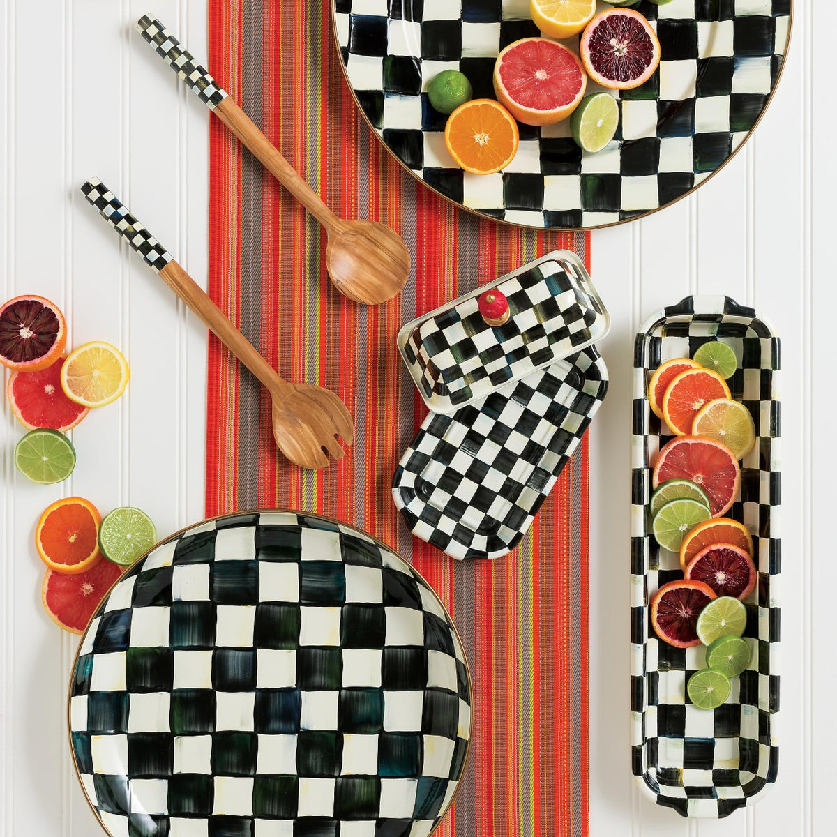 Courtly Check Enamel Serving Platter