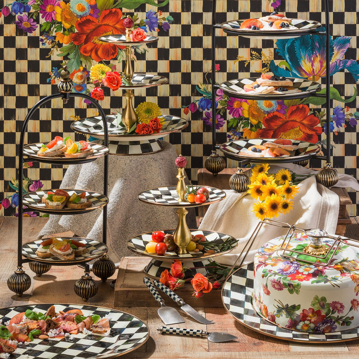 Courtly Check Enamel Serving Platter
