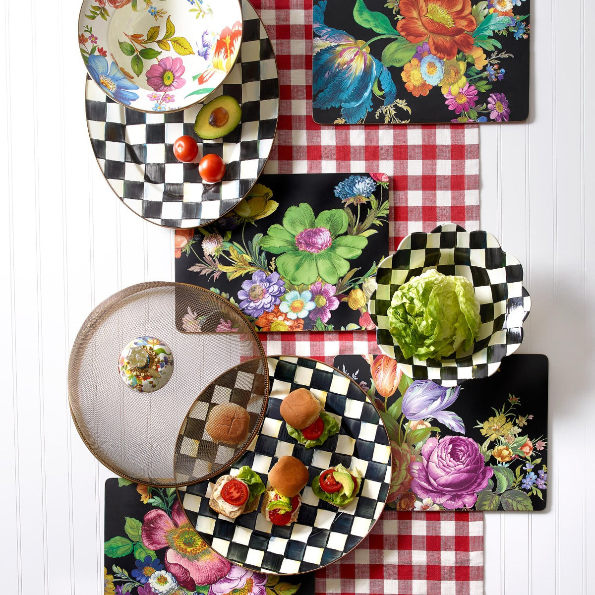 Courtly Check Enamel Serving Platter