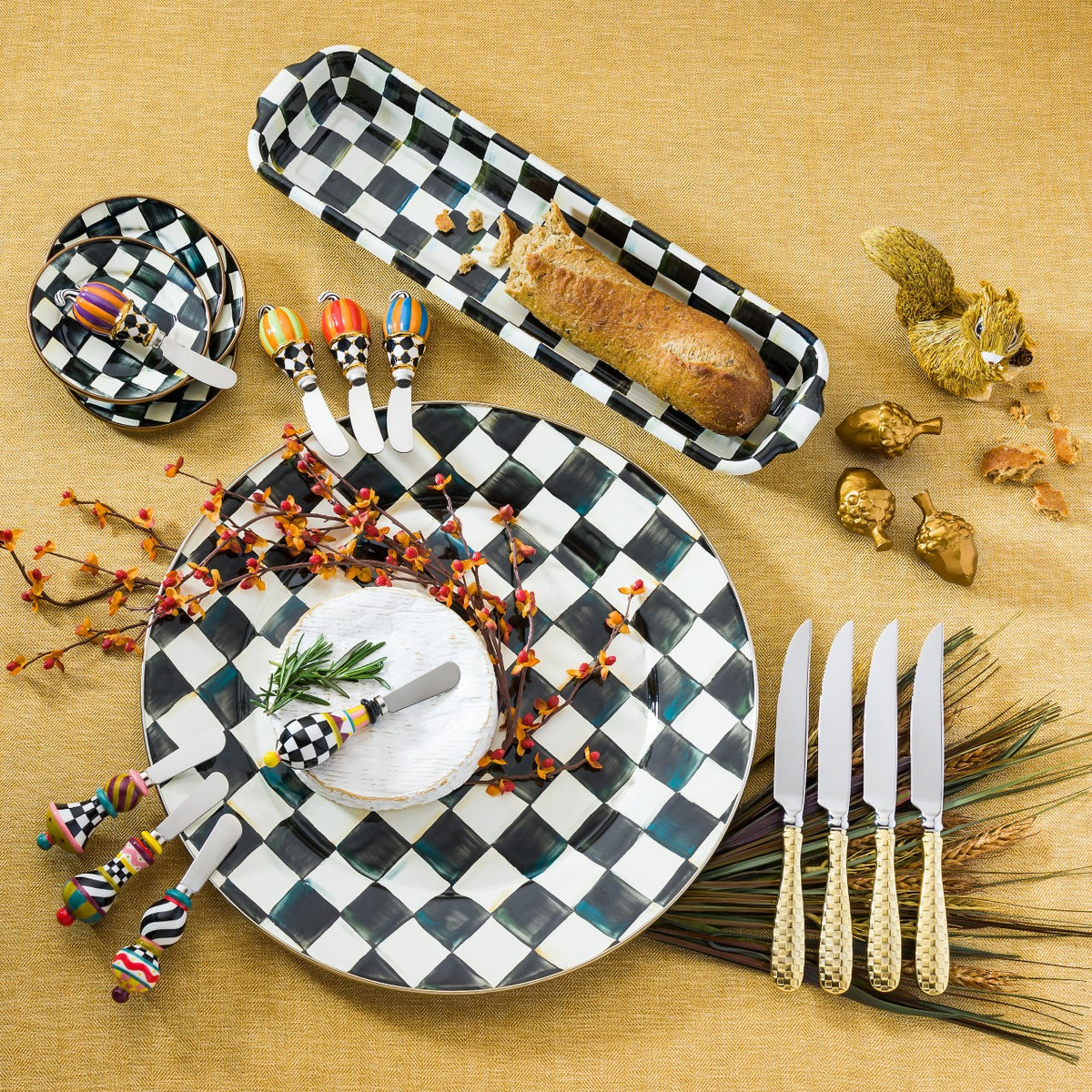 Courtly Check Enamel Serving Platter