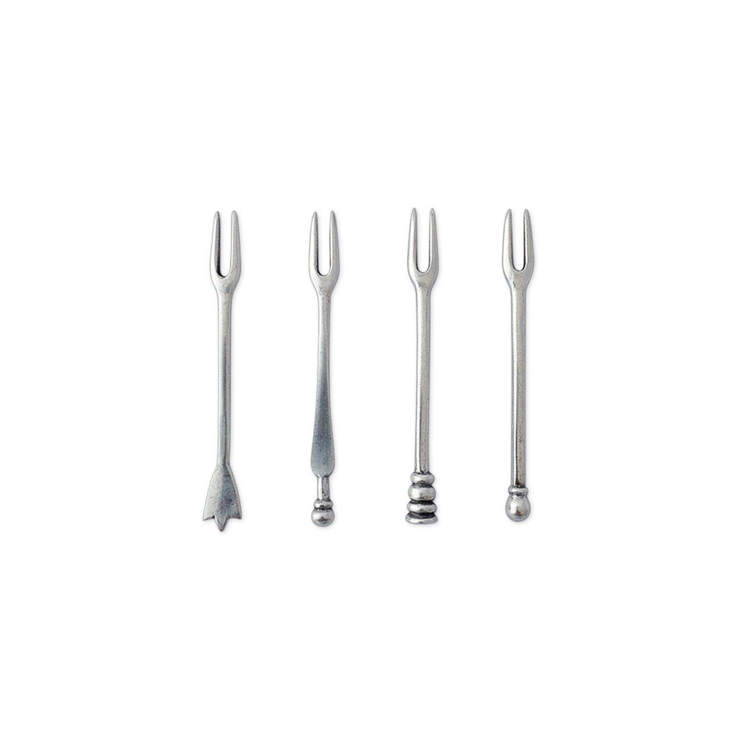 Assorted Olive Cocktail Forks, set of 4