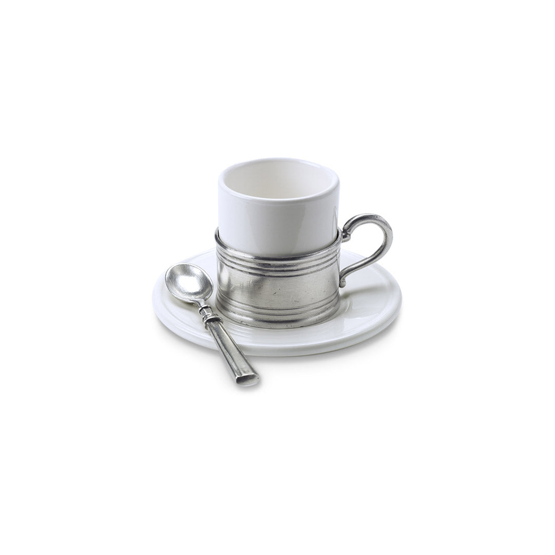 MATCH Pewter Espresso Cup with Saucer