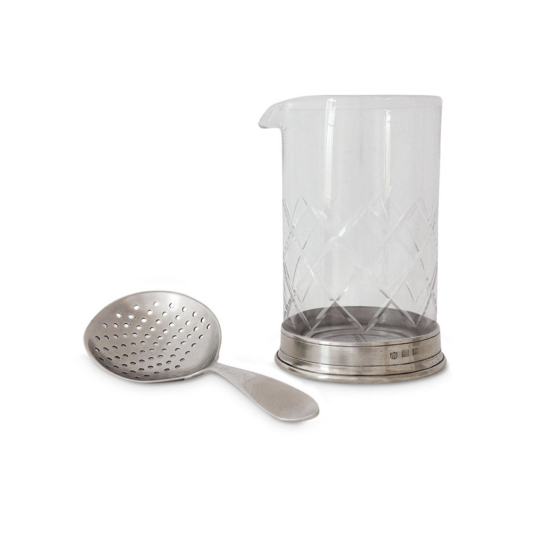 Mixing Glass & Cocktail Strainer Set