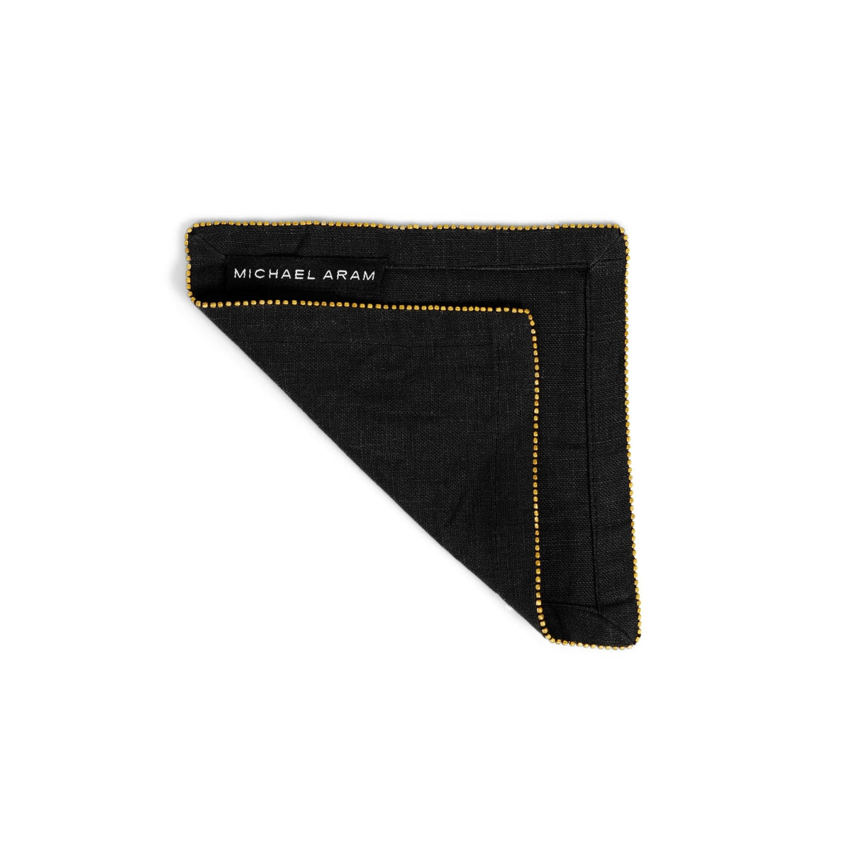 Silver Breaded Cocktail Napkin Charcoal