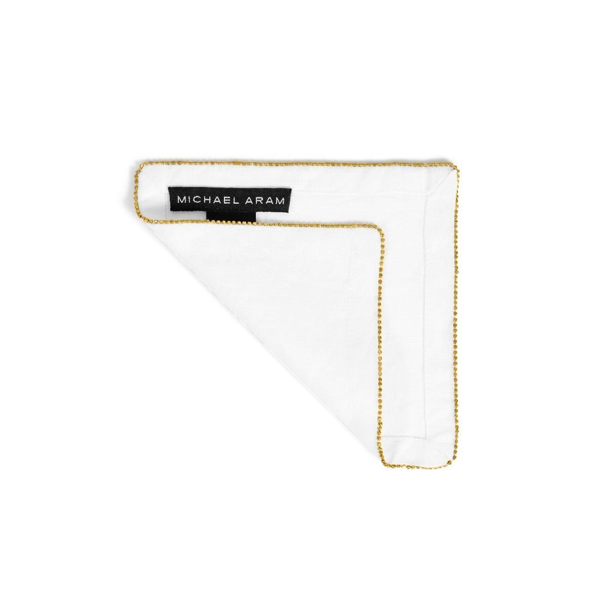 Silver Breaded Cocktail Napkin Eggshell