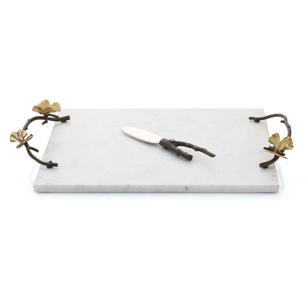 Butterfly Ginkgo Cheese Board w/ Knife