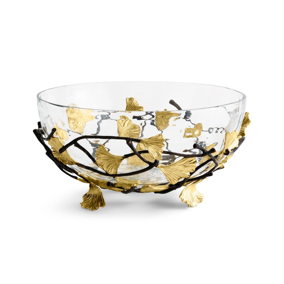Golden Ginkgo Glass Bowl - Medium