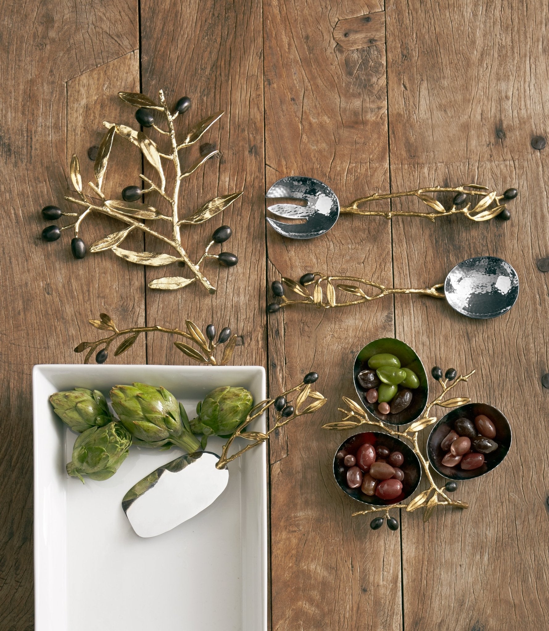 Olive Branch Gold Trivet