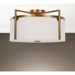 Colfax Brass 3 Light Semi Flush