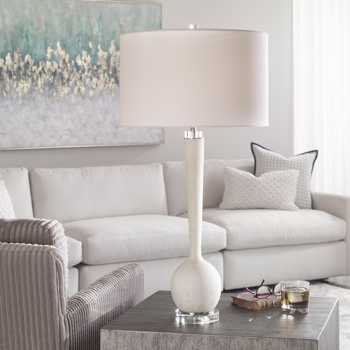 Kently White Marble Table Lamp