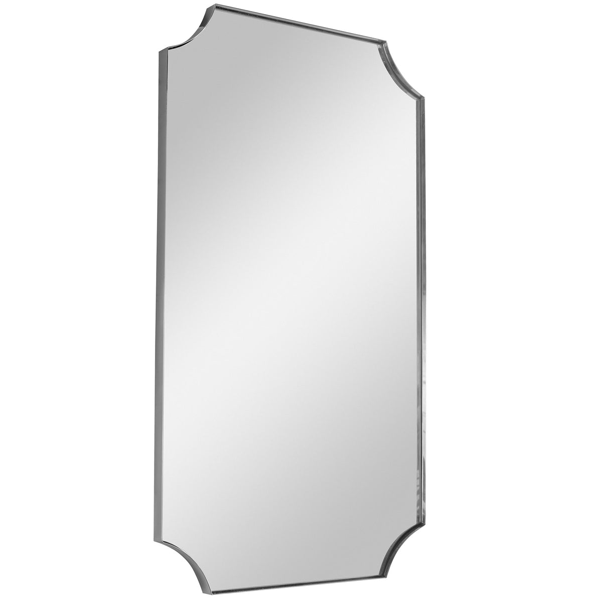 Lennox Nickel Scalloped Corner Mirror